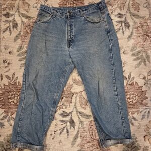 Carhartt Vintage 90s B21 Flannel-lined Faded Blue Jeans, Mens 38 x 30